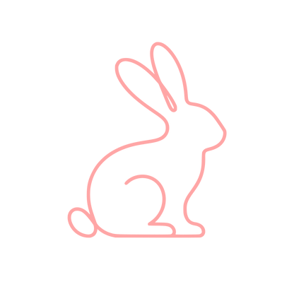 Sitting Rabbit Outline Logo #ffa6a6