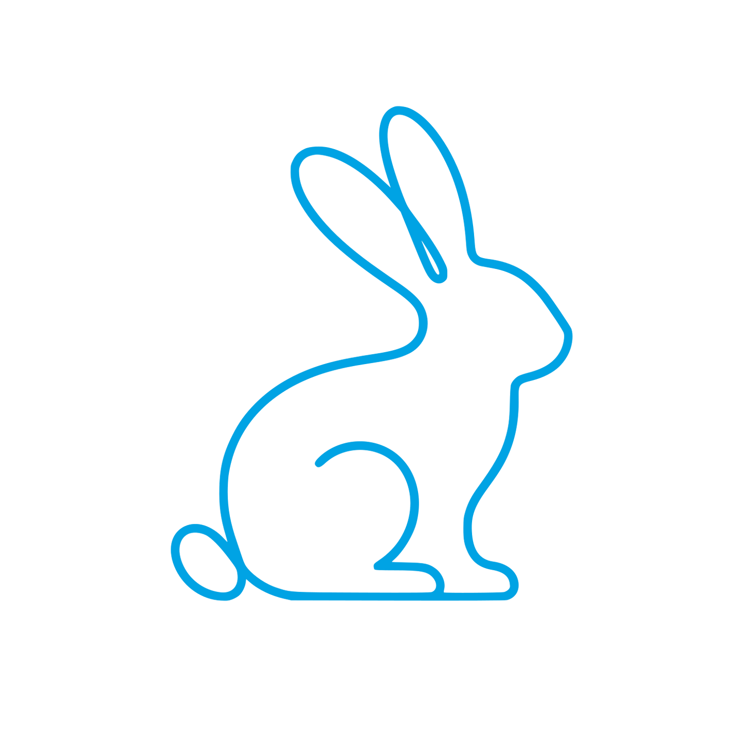 Sitting Rabbit Outline Logo #00a3e4