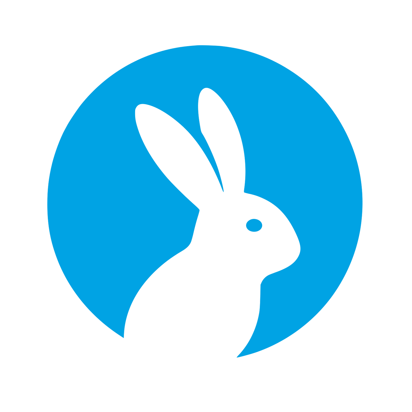 Rabbit Circle Logo #00a3e4