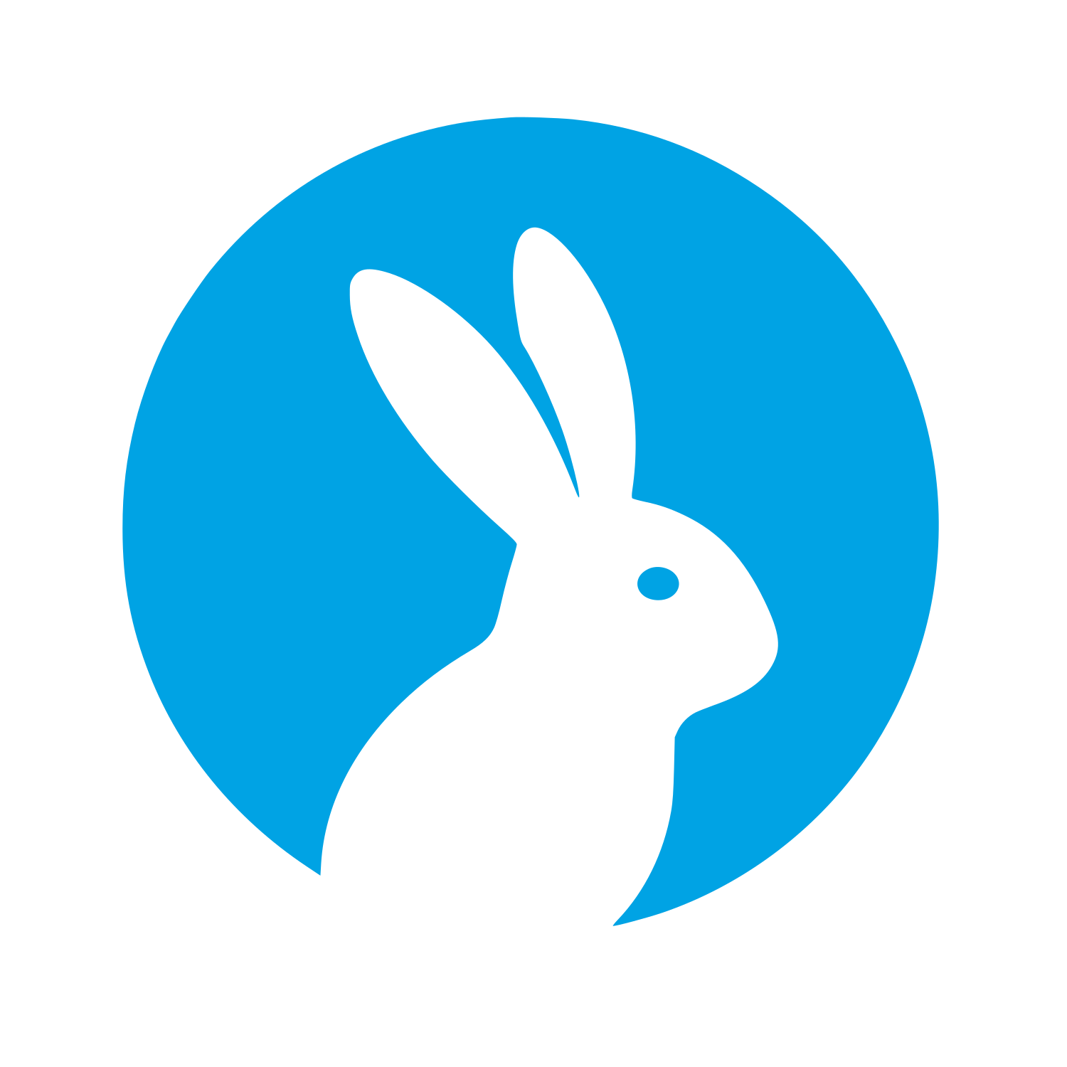 Rabbit Circle Logo #00a3e4