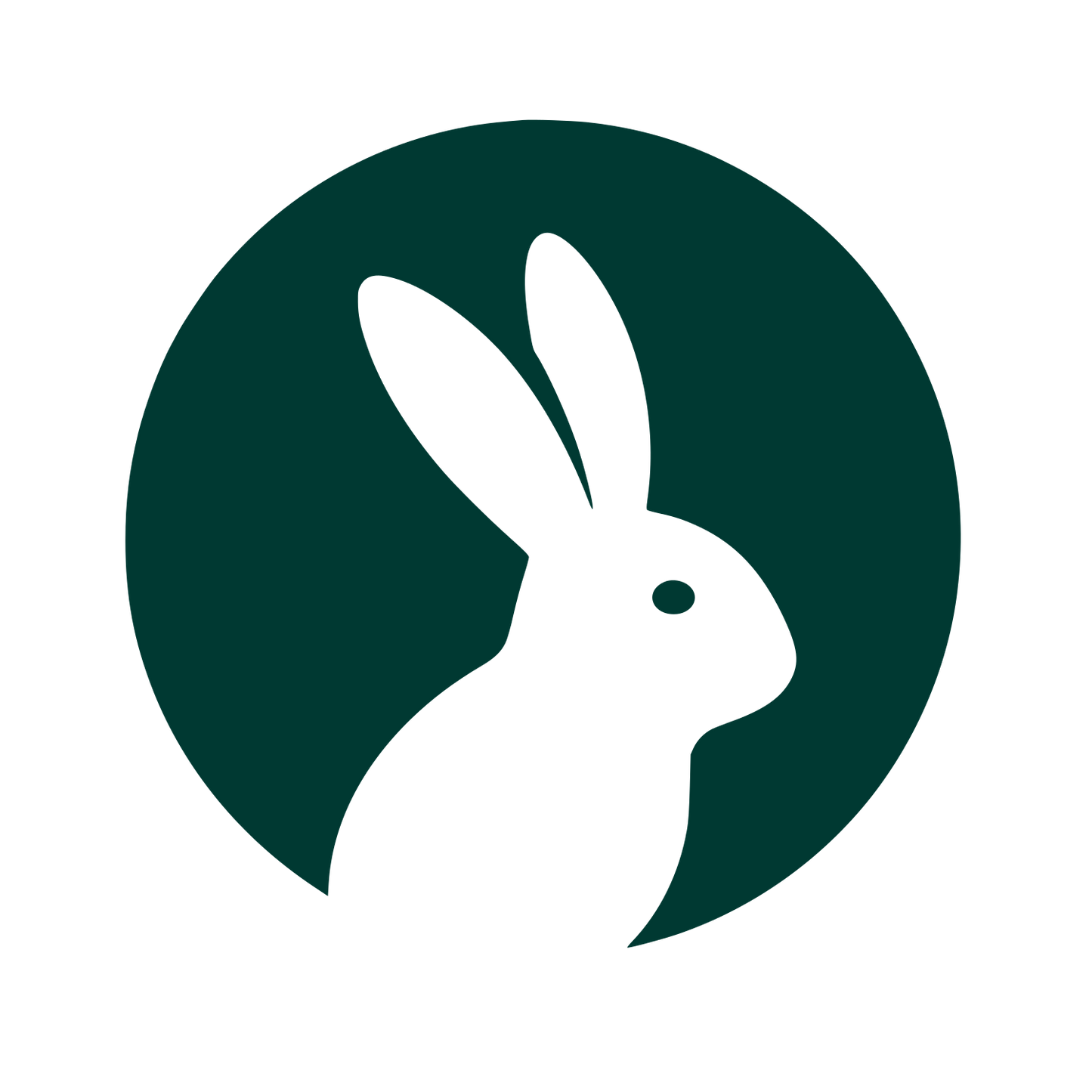Rabbit Circle Logo #003932