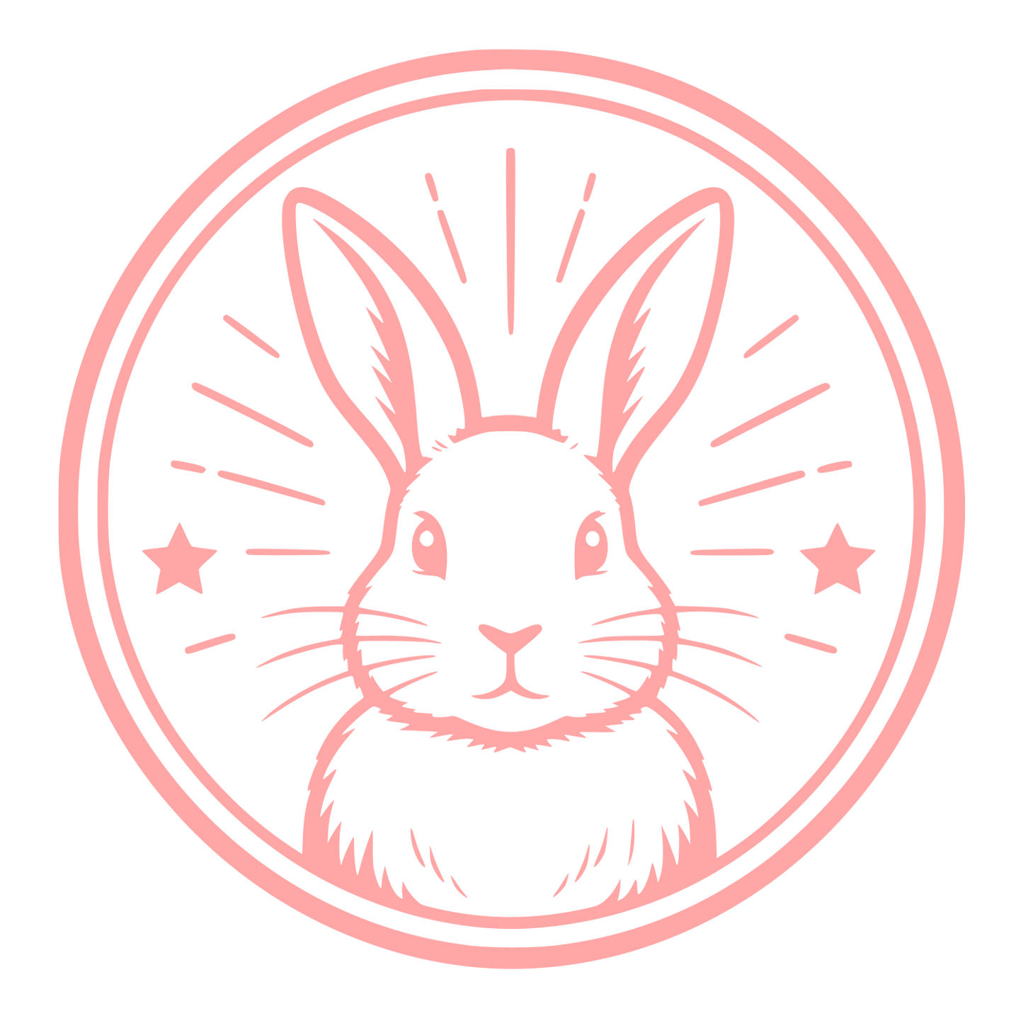 Rabbit Circle Badge Logo #ffa6a6