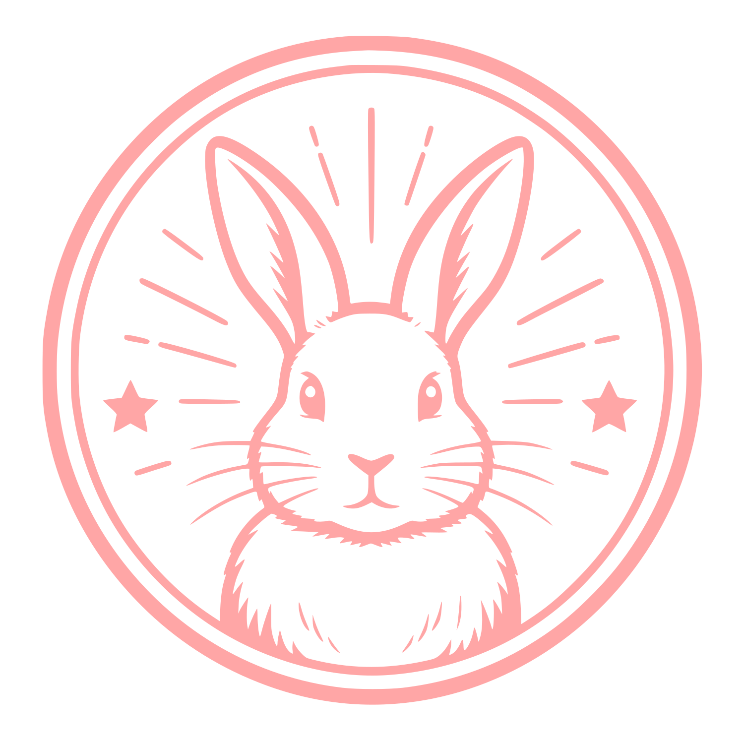 Rabbit Circle Badge Logo #ffa6a6