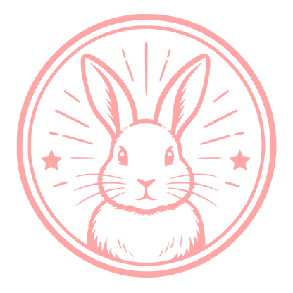 Rabbit Circle Badge Logo #ffa6a6