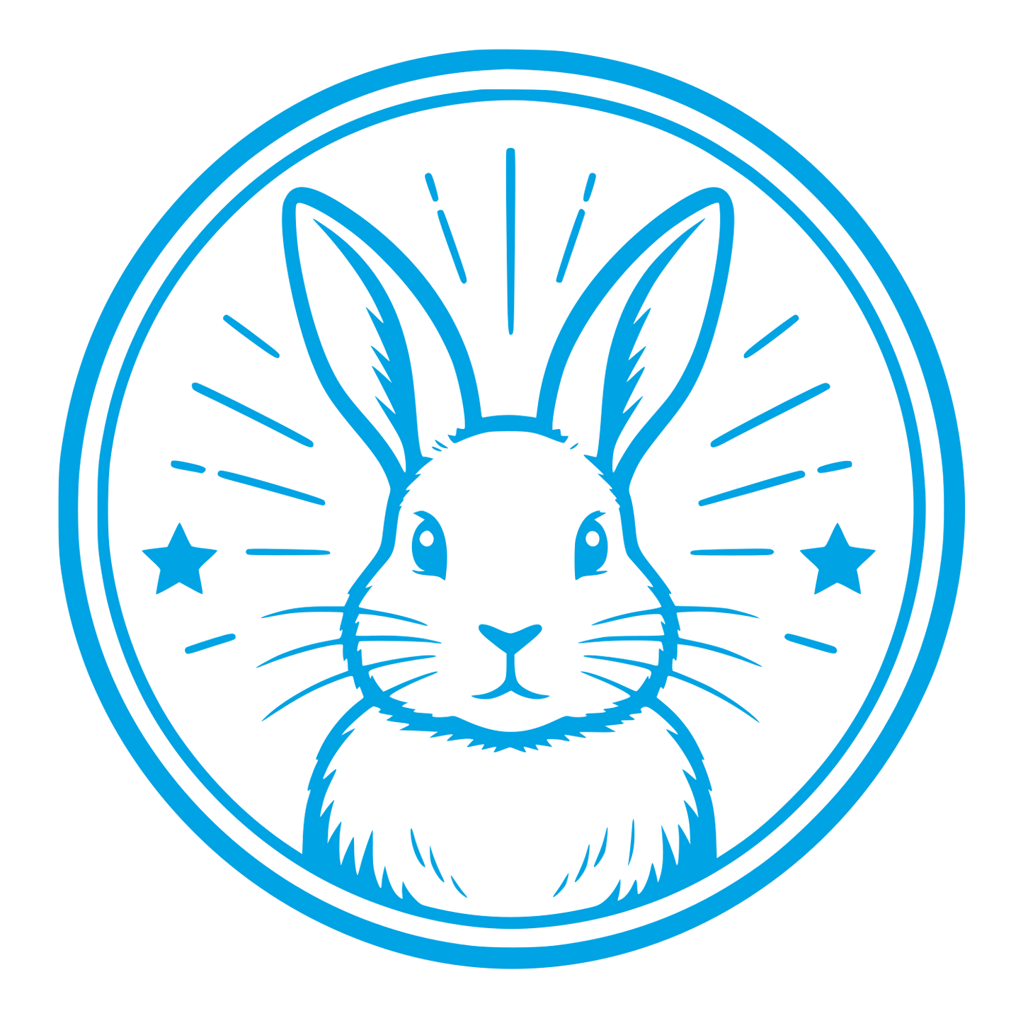 Rabbit Circle Badge Logo #00a3e4