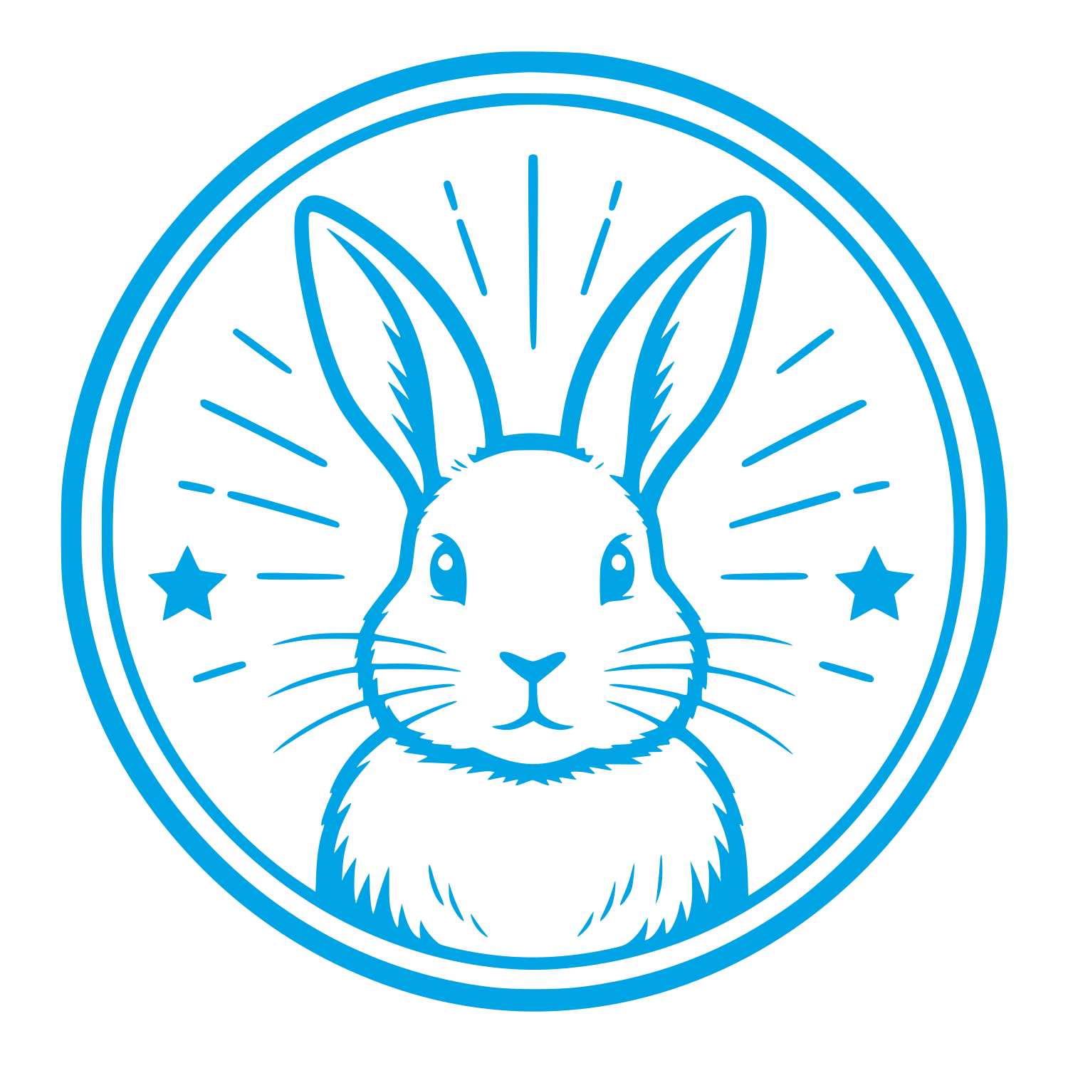 Rabbit Circle Badge Logo #00a3e4