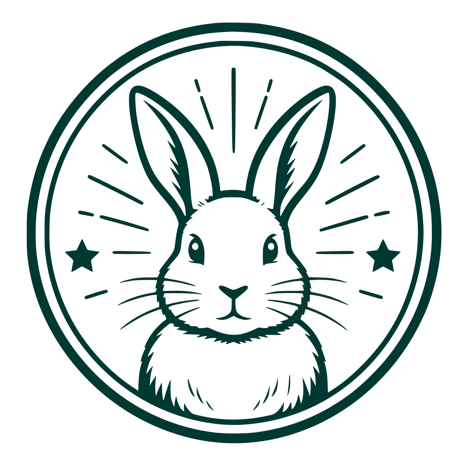 Rabbit Circle Badge Logo #003932