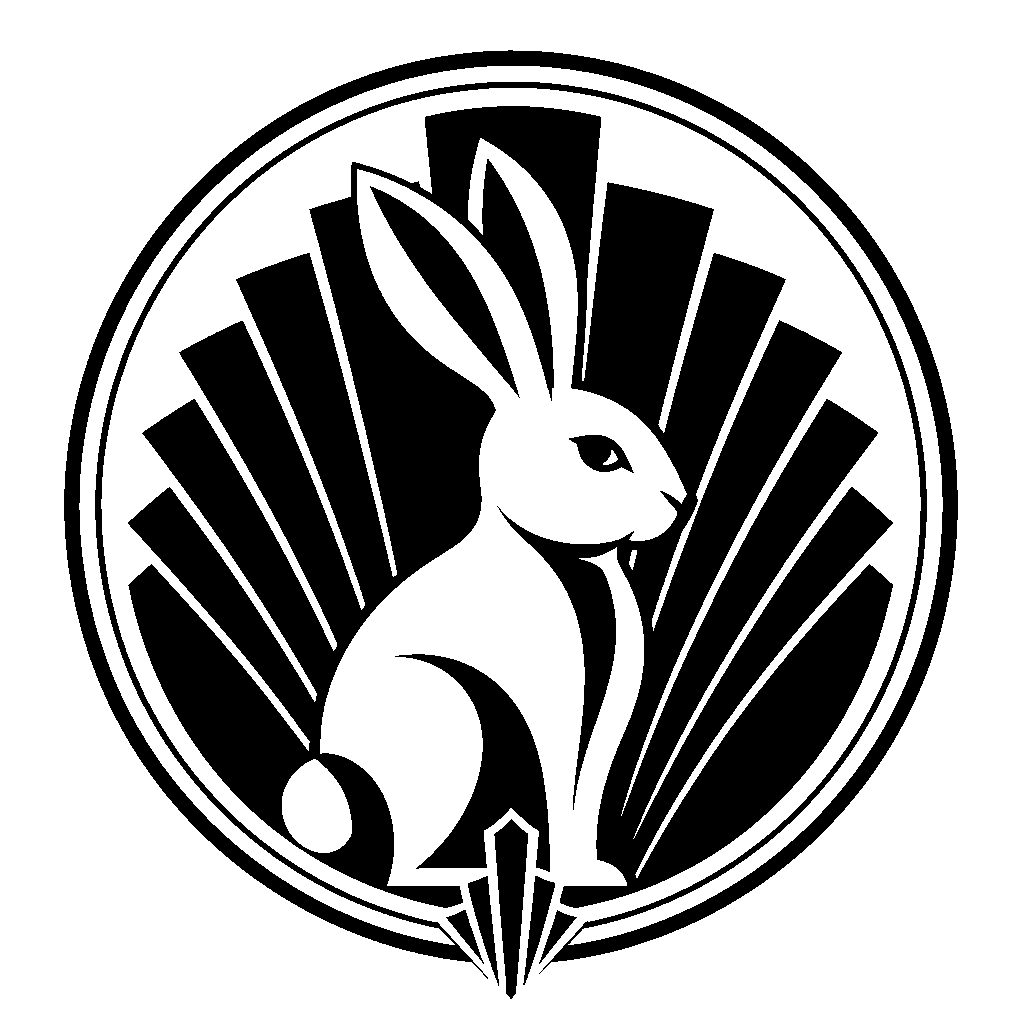 Art Deco Rabbit Circle Logo
