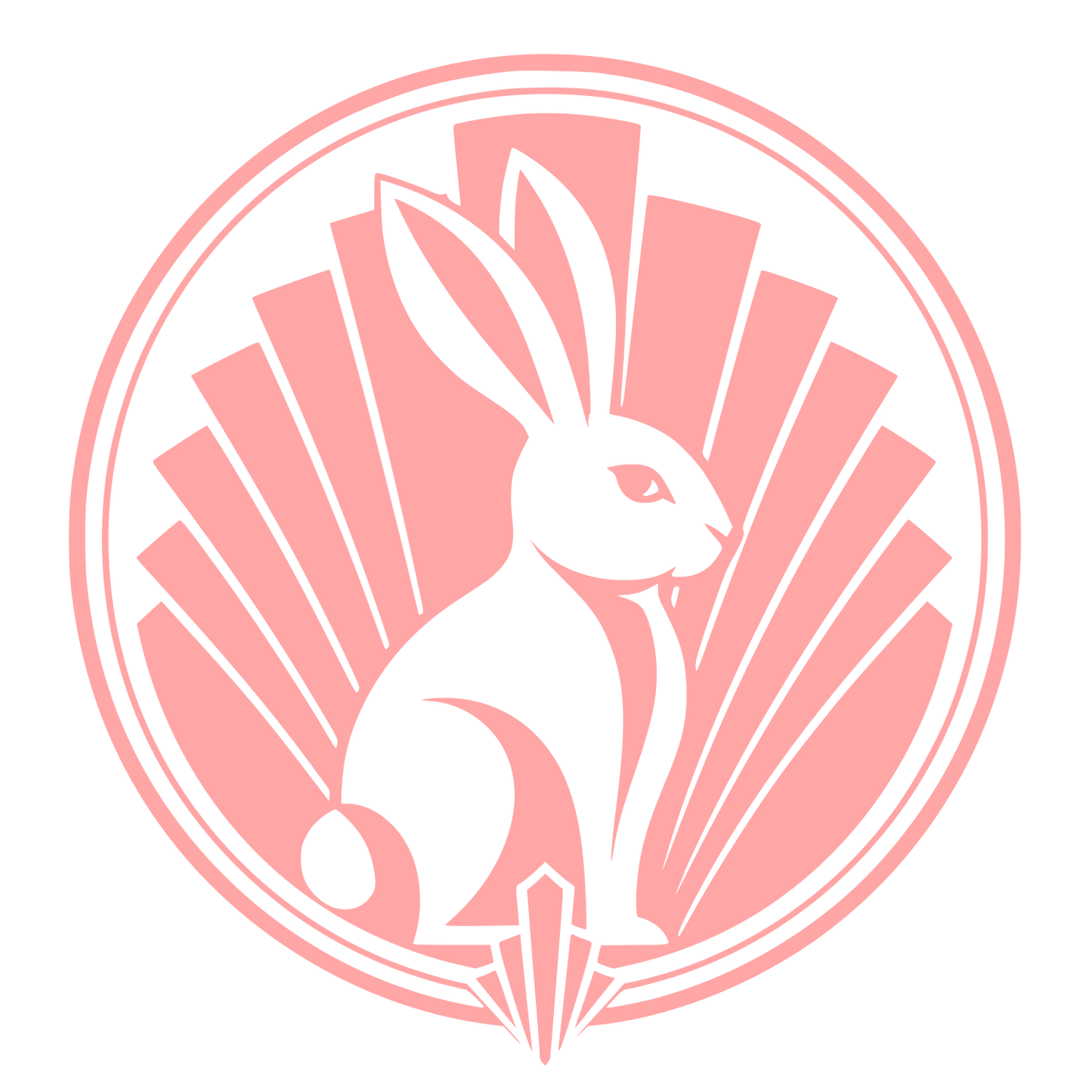 Art Deco Rabbit Circle Logo #ffa6a6