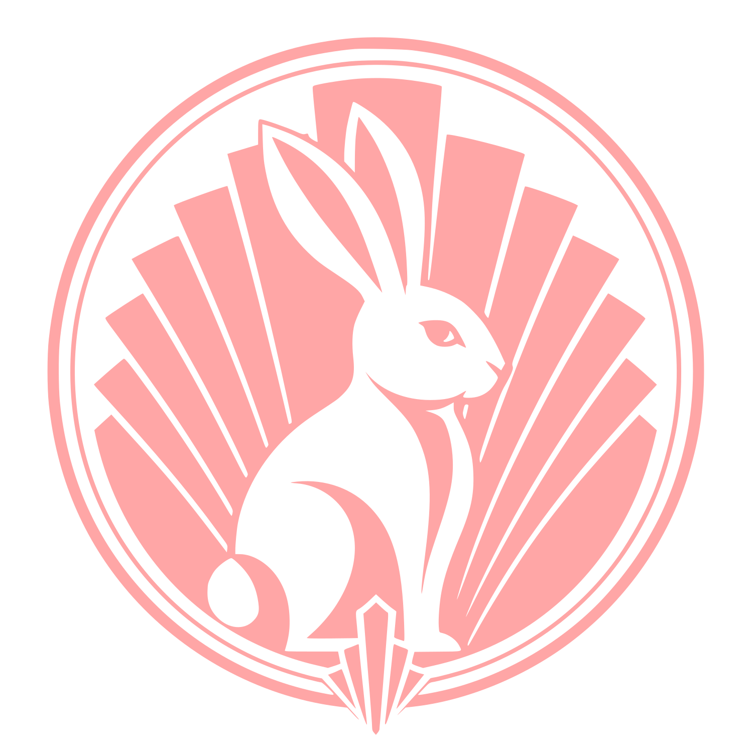 Art Deco Rabbit Circle Logo #ffa6a6