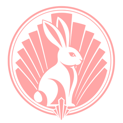 Art Deco Rabbit Circle Logo #ffa6a6