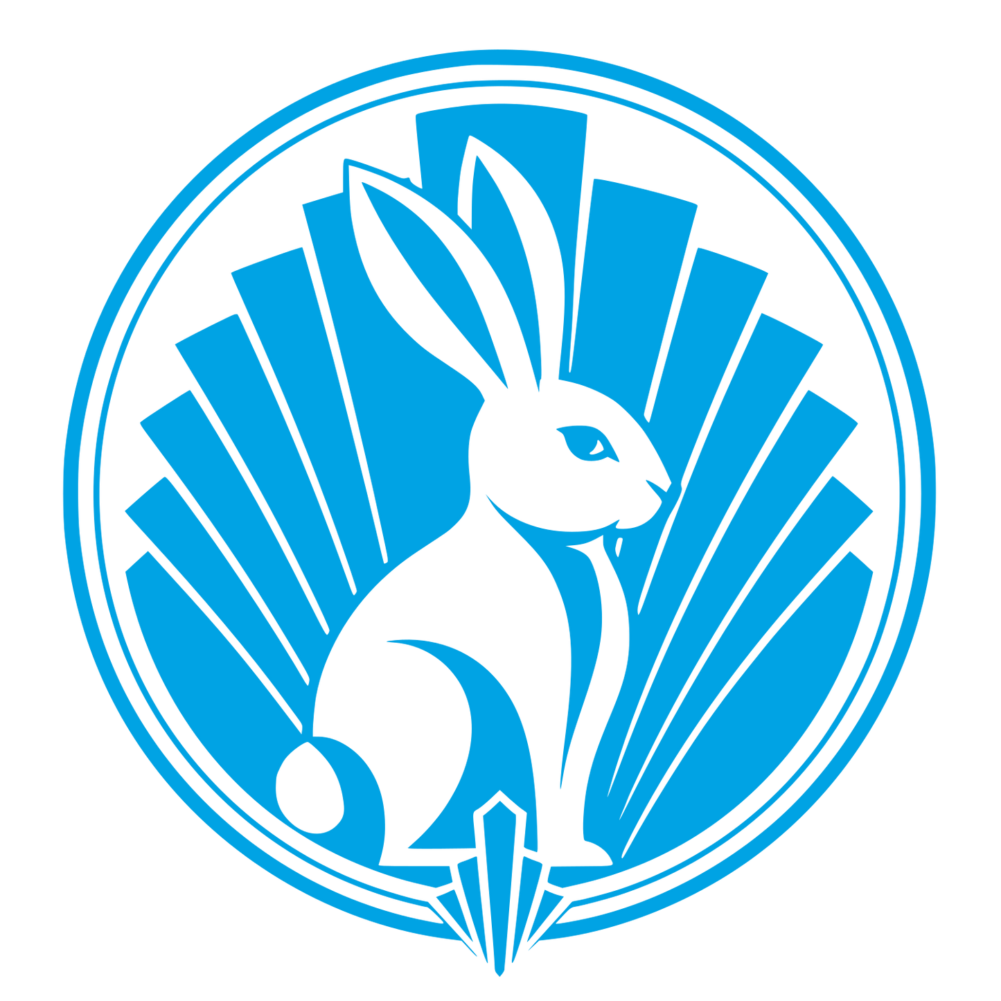 Art Deco Rabbit Circle Logo #00a3e4