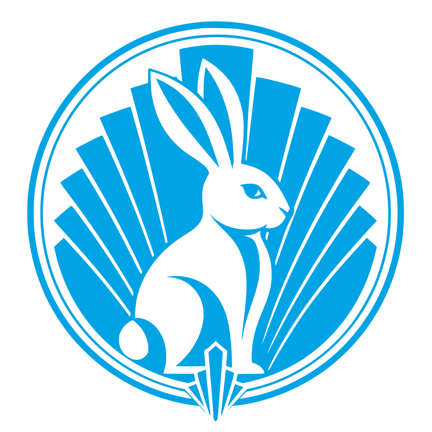 Art Deco Rabbit Circle Logo #00a3e4