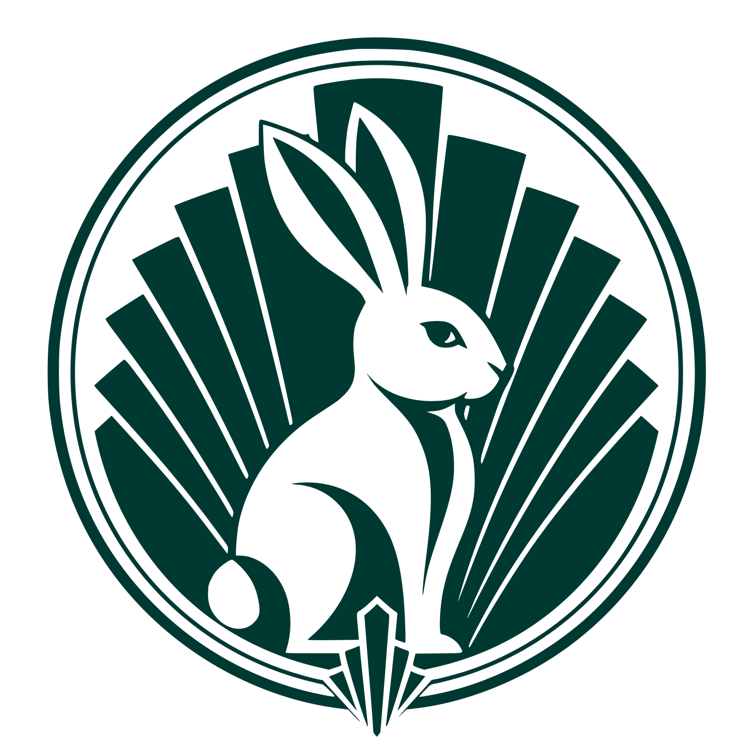 Art Deco Rabbit Circle Logo #003932