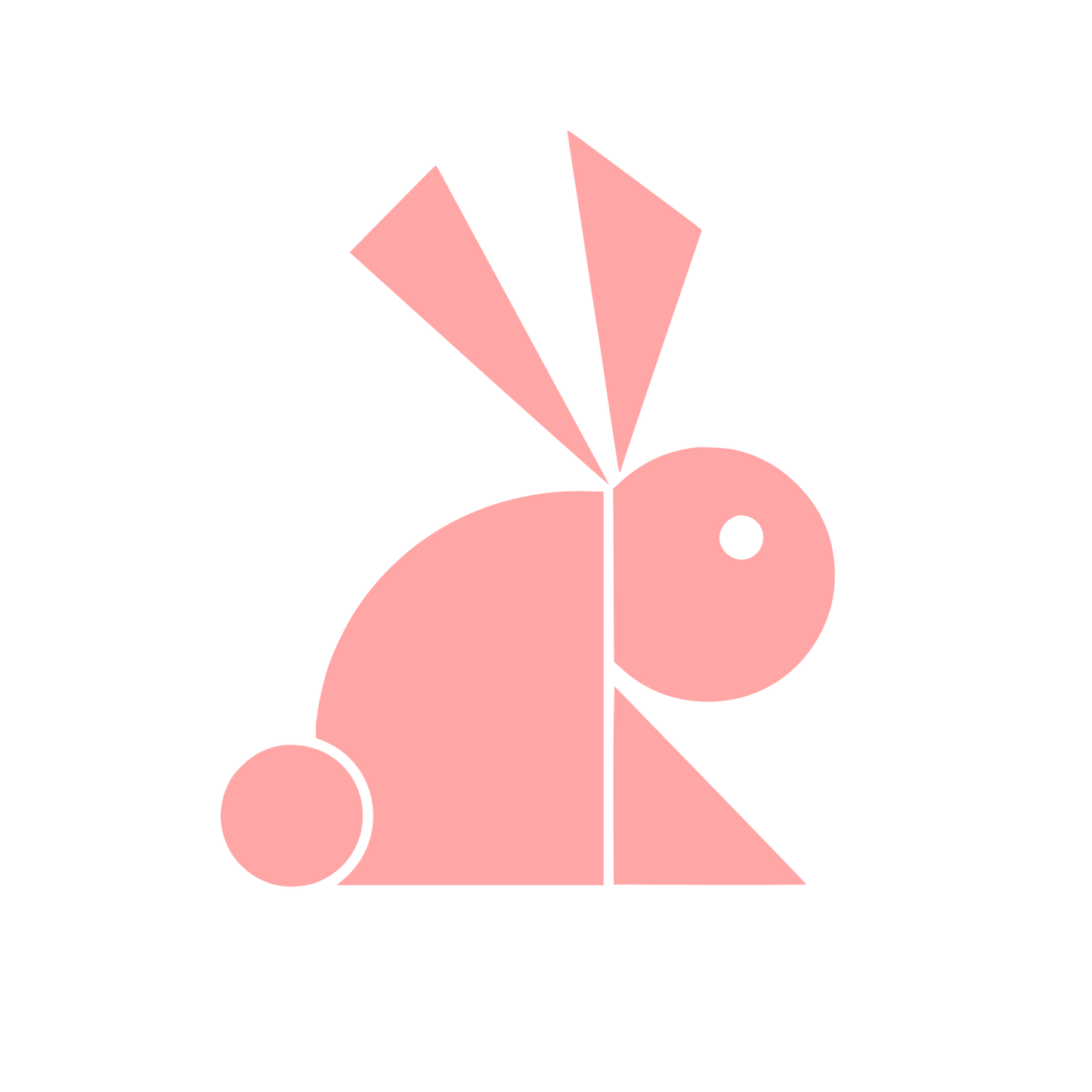 Geometric Rabbit Logo #ffa6a6
