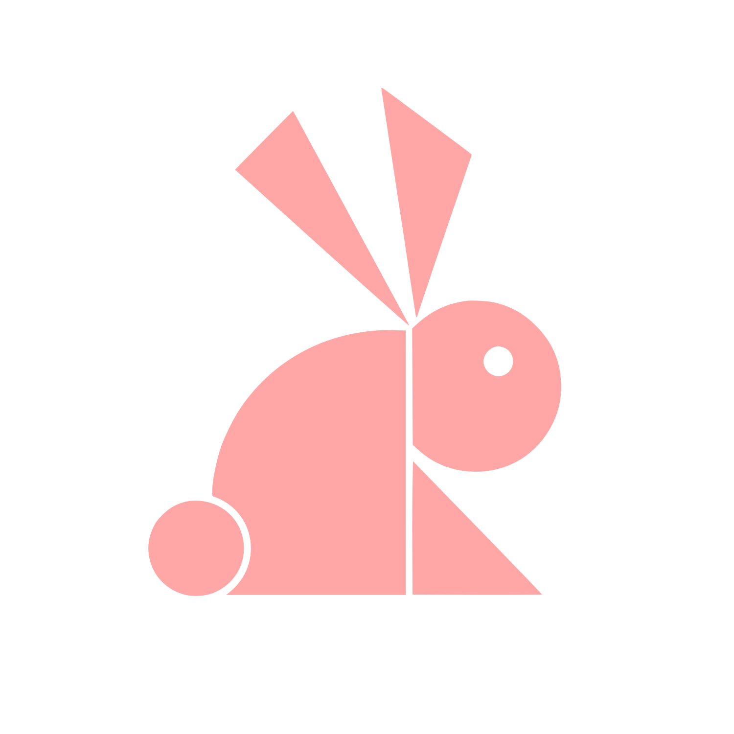 Geometric Rabbit Logo #ffa6a6