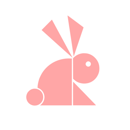 Geometric Rabbit Logo #ffa6a6