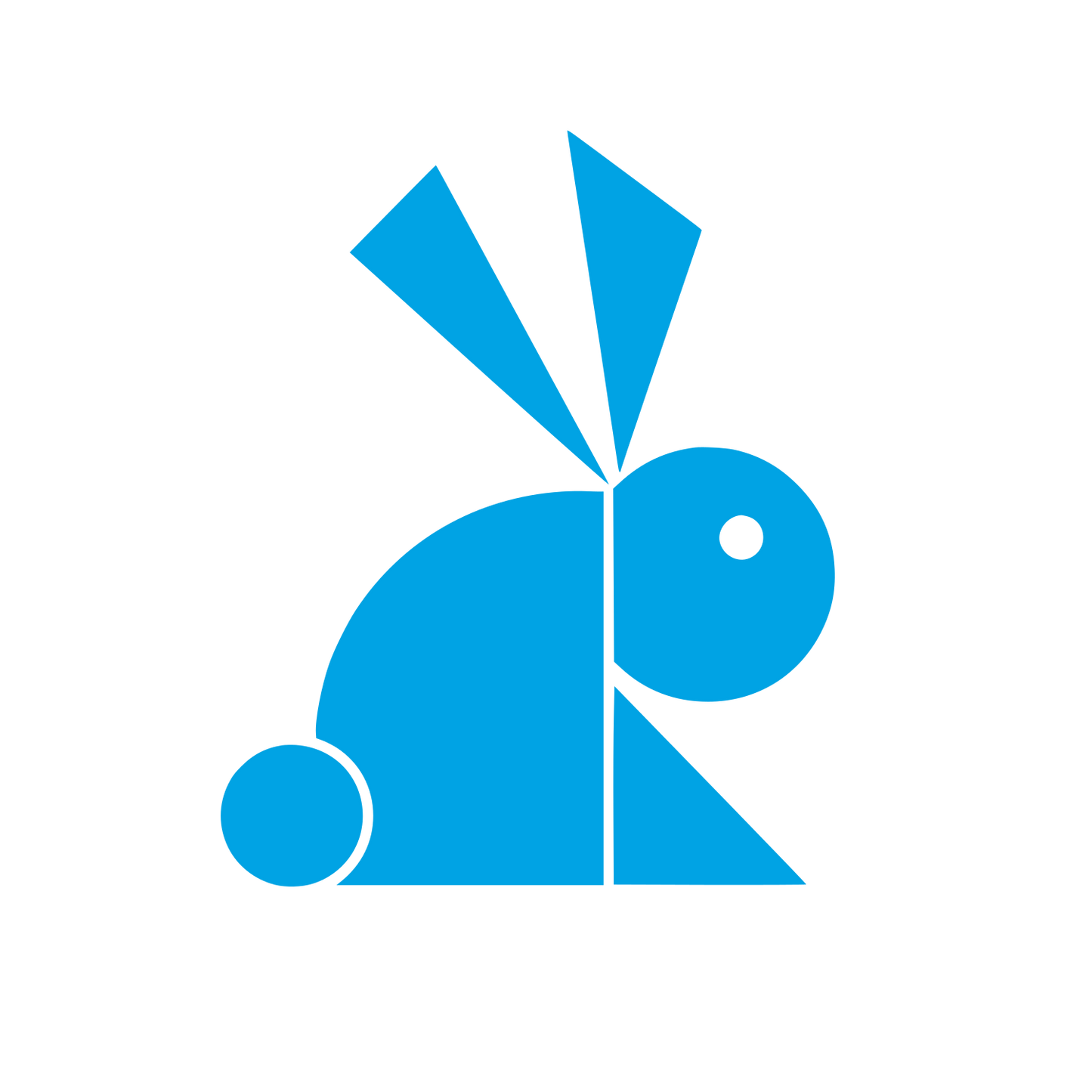 Geometric Rabbit Logo #00a3e4