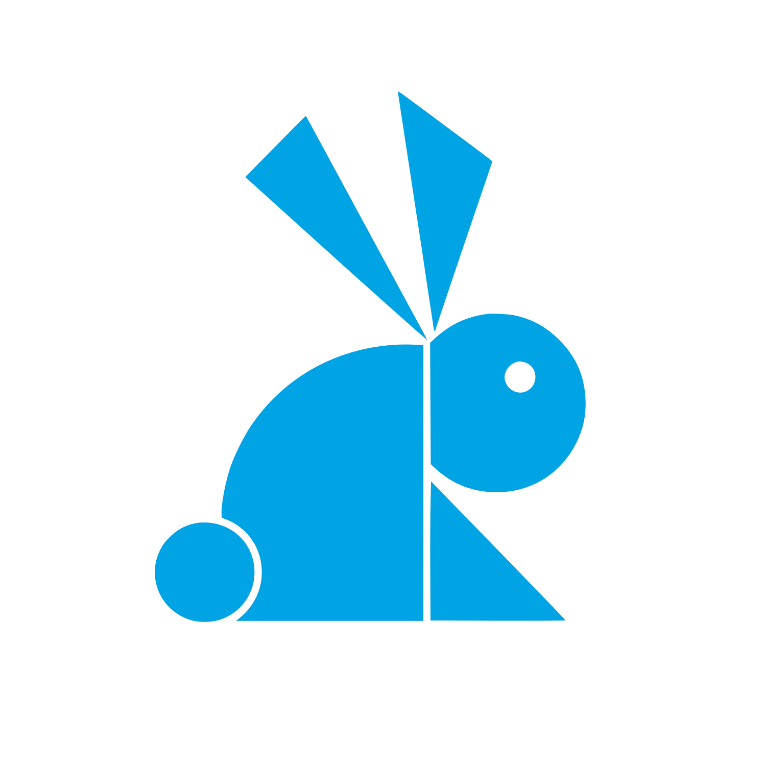 Geometric Rabbit Logo #00a3e4