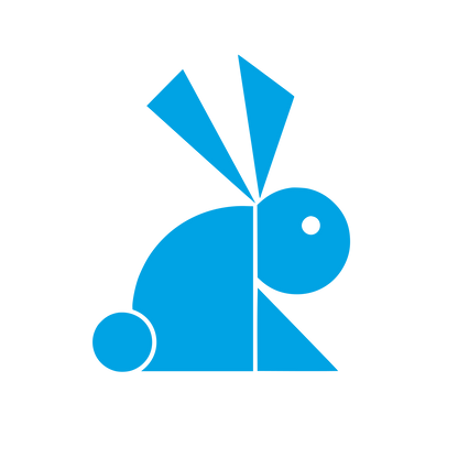 Geometric Rabbit Logo #00a3e4