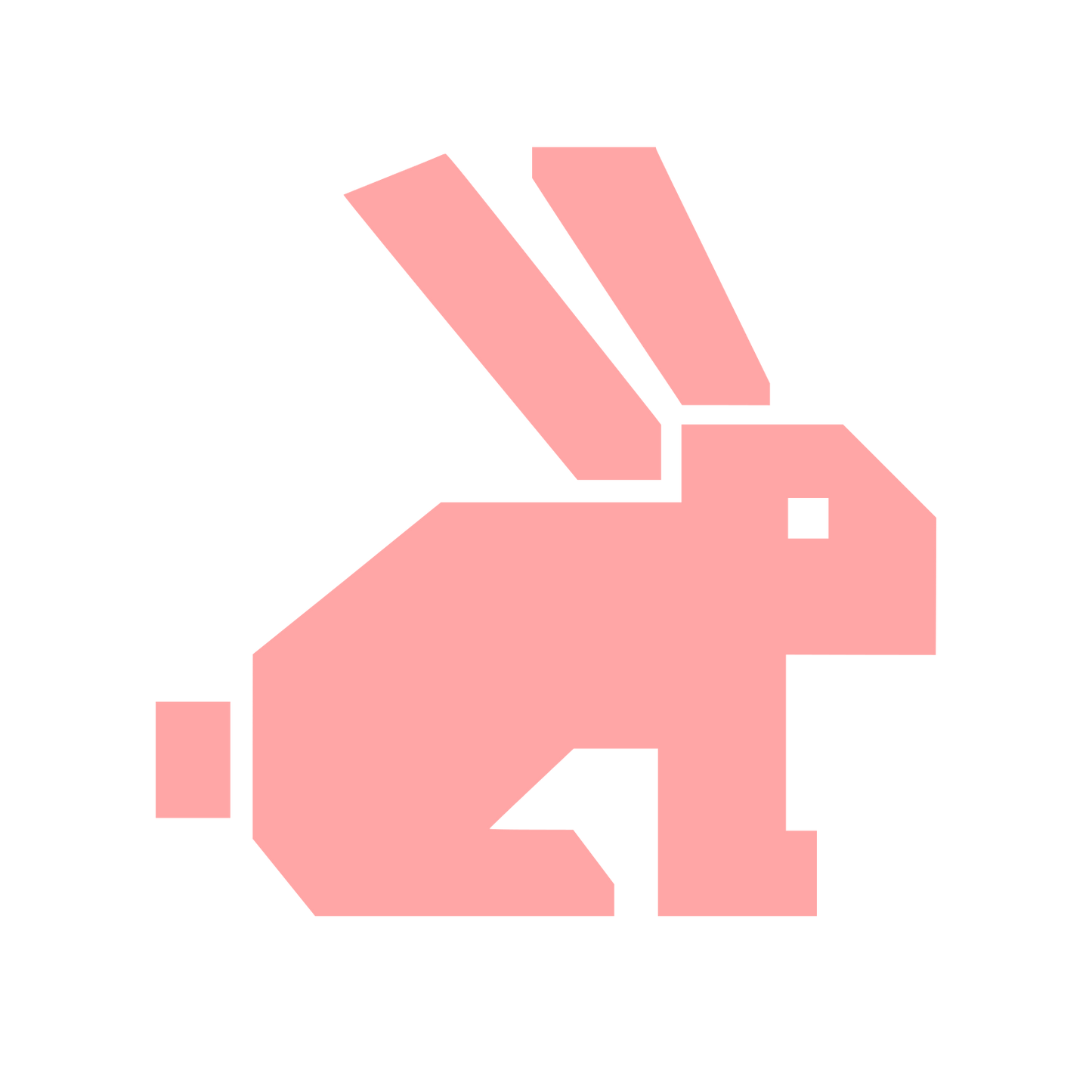 Pixel Rabbit Logo #ffa6a6