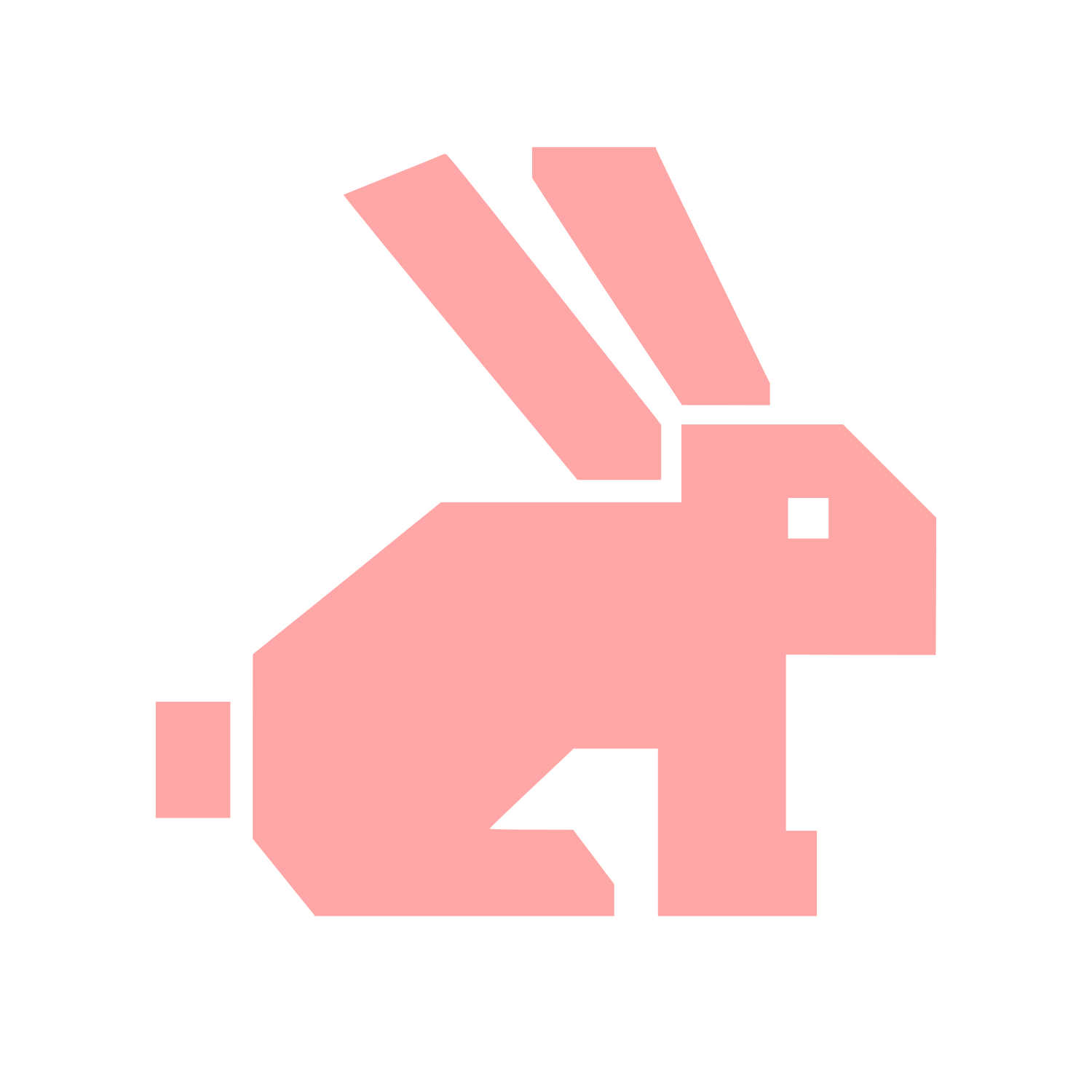 Pixel Rabbit Logo #ffa6a6