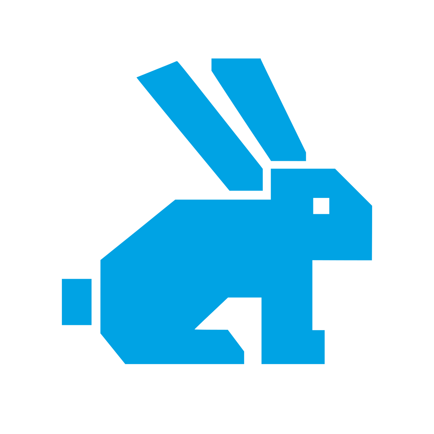 Pixel Rabbit Logo #00a3e4