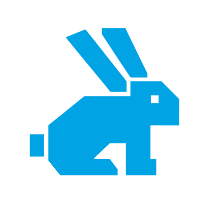Pixel Rabbit Logo #00a3e4