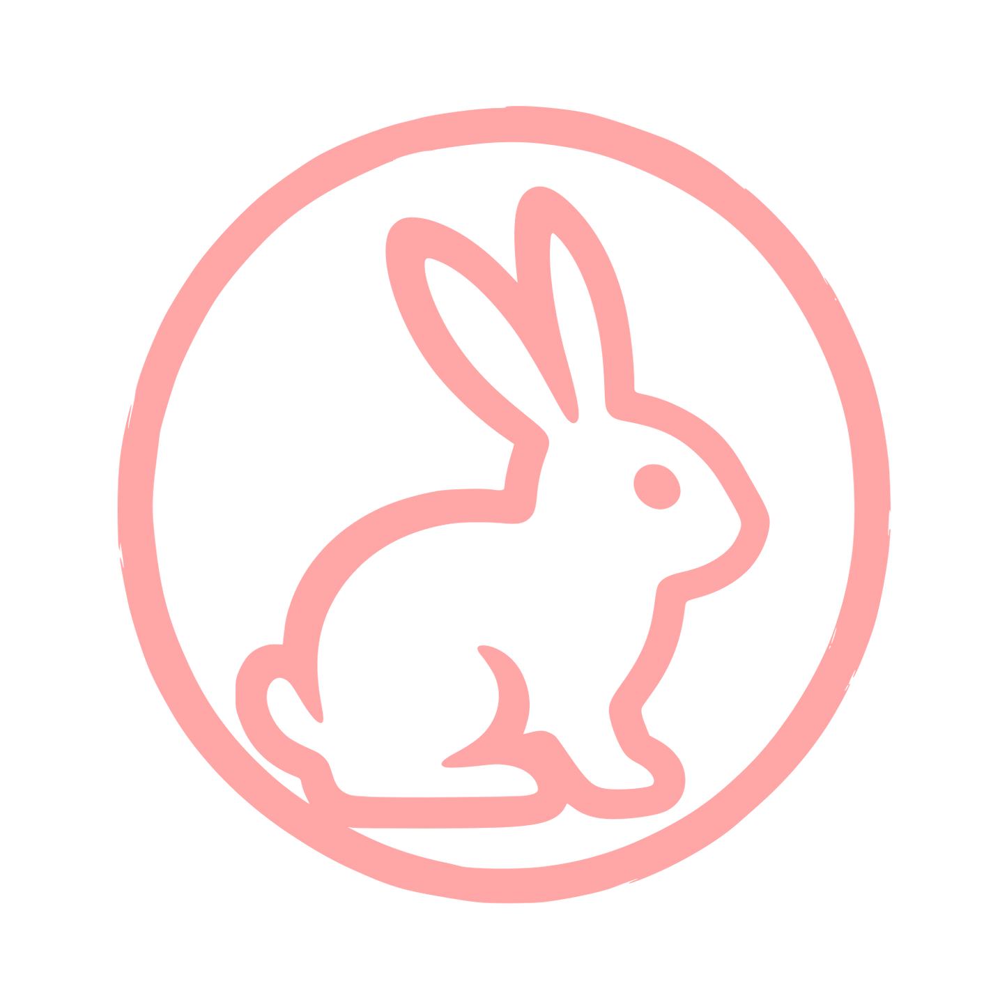 Rabbit Circle Badge Logo #ffa6a6