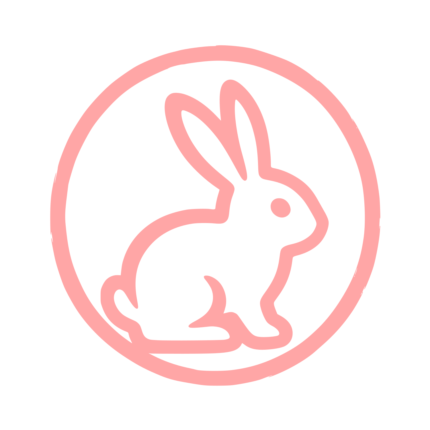 Rabbit Circle Badge Logo #ffa6a6