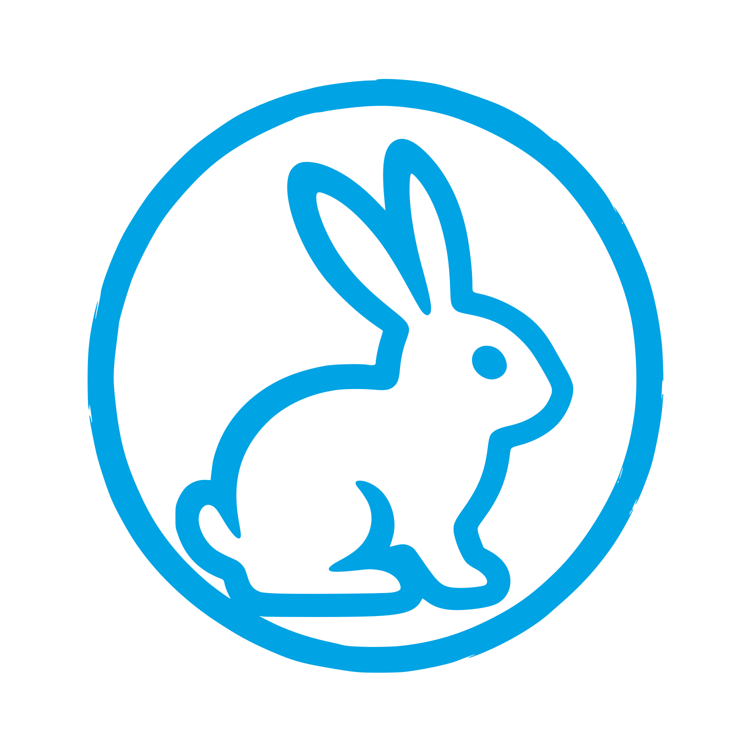 Rabbit Circle Badge Logo #00a3e4