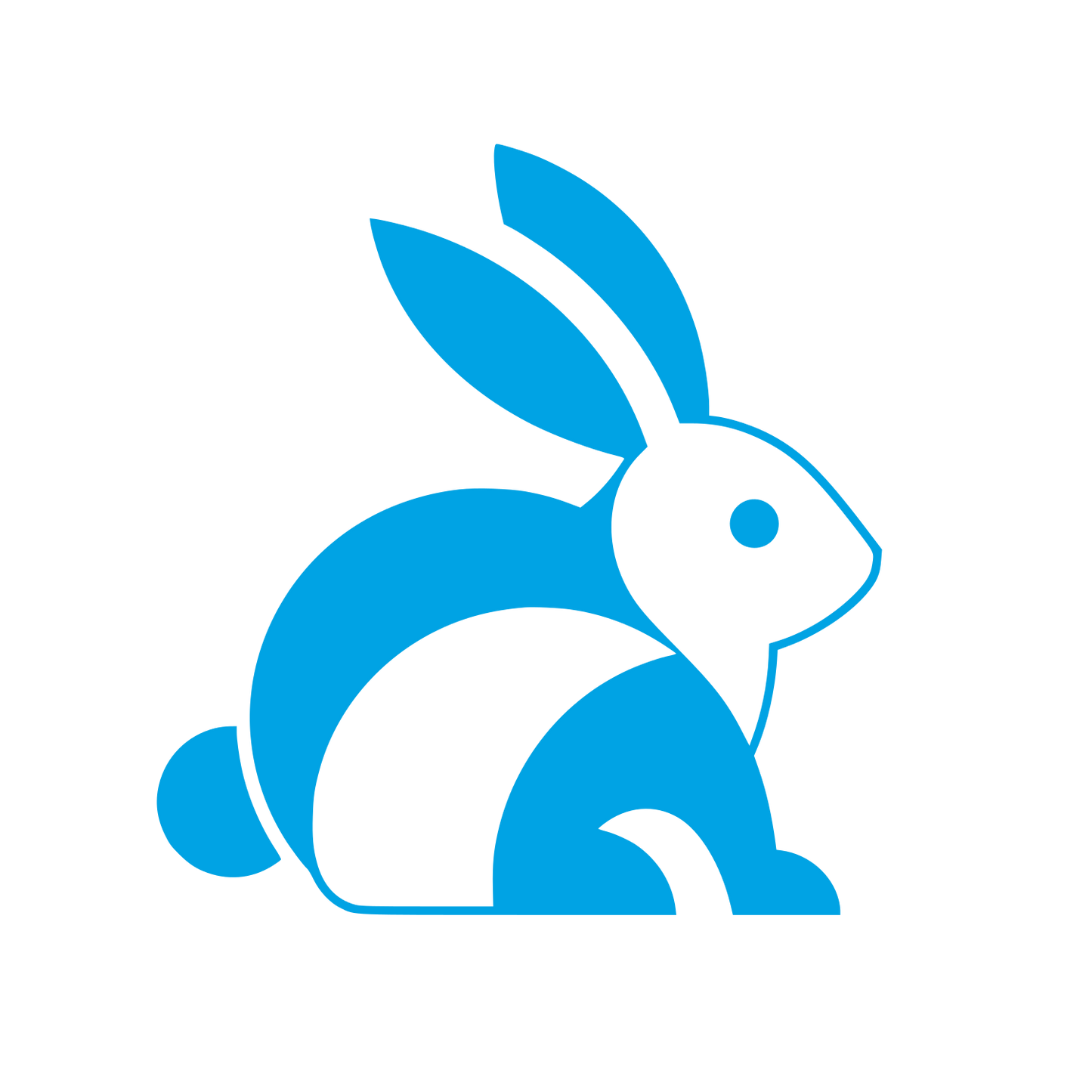 Sitting Rabbit Logo #00a3e4