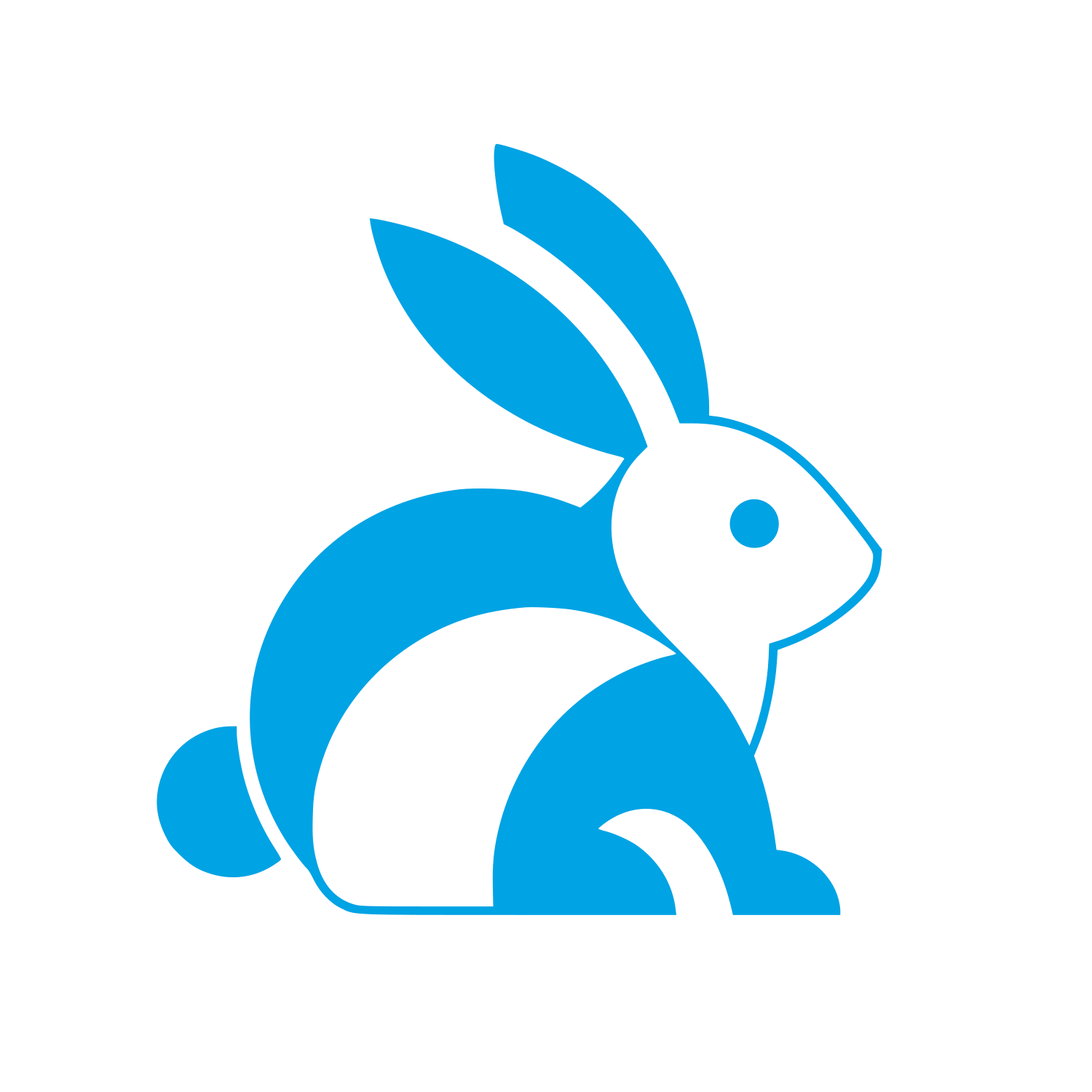 Sitting Rabbit Logo #00a3e4