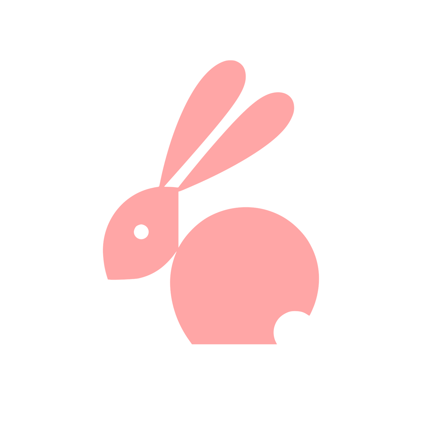 Minimalist Rabbit Silhouette Logo #ffa6a6