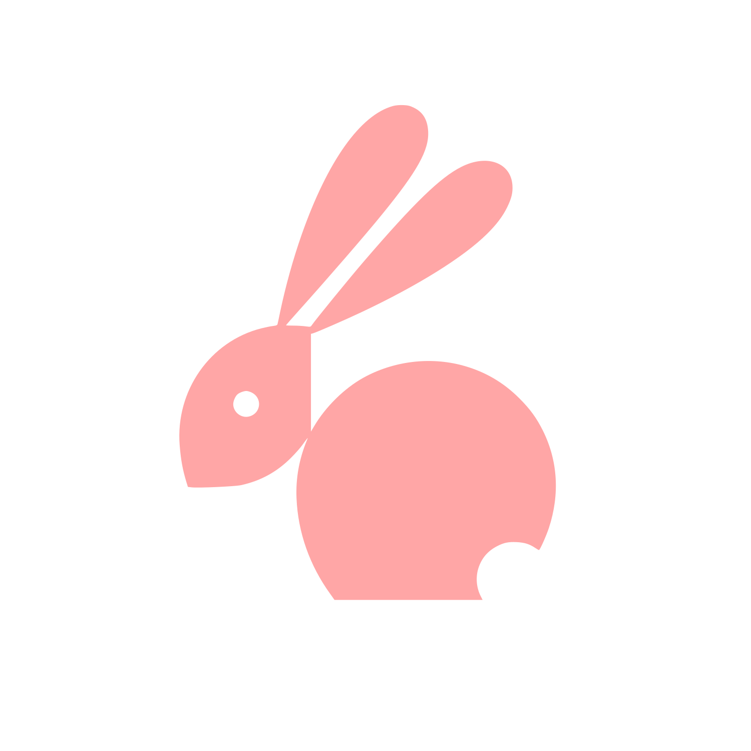 Minimalist Rabbit Silhouette Logo #ffa6a6