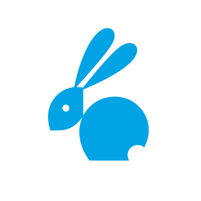 Minimalist Rabbit Silhouette Logo #00a3e4