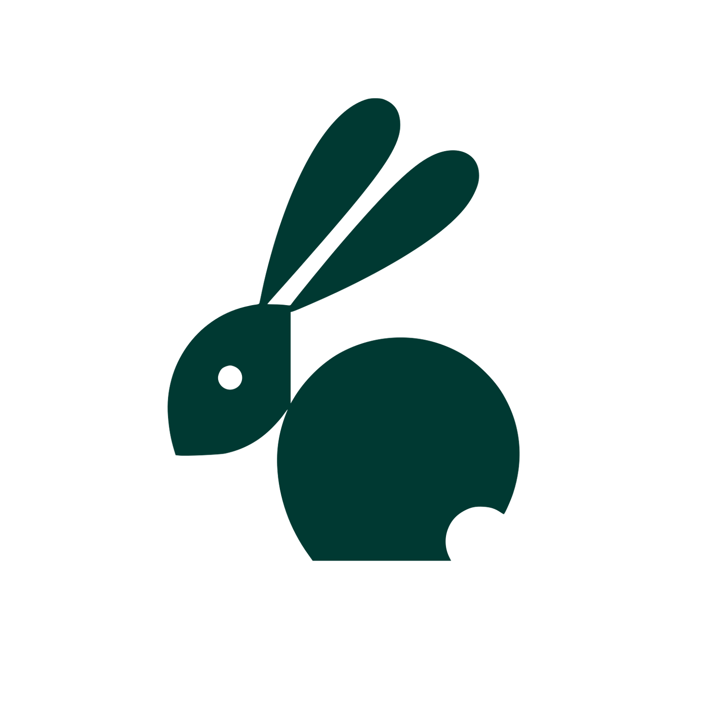 Minimalist Rabbit Silhouette Logo #003932
