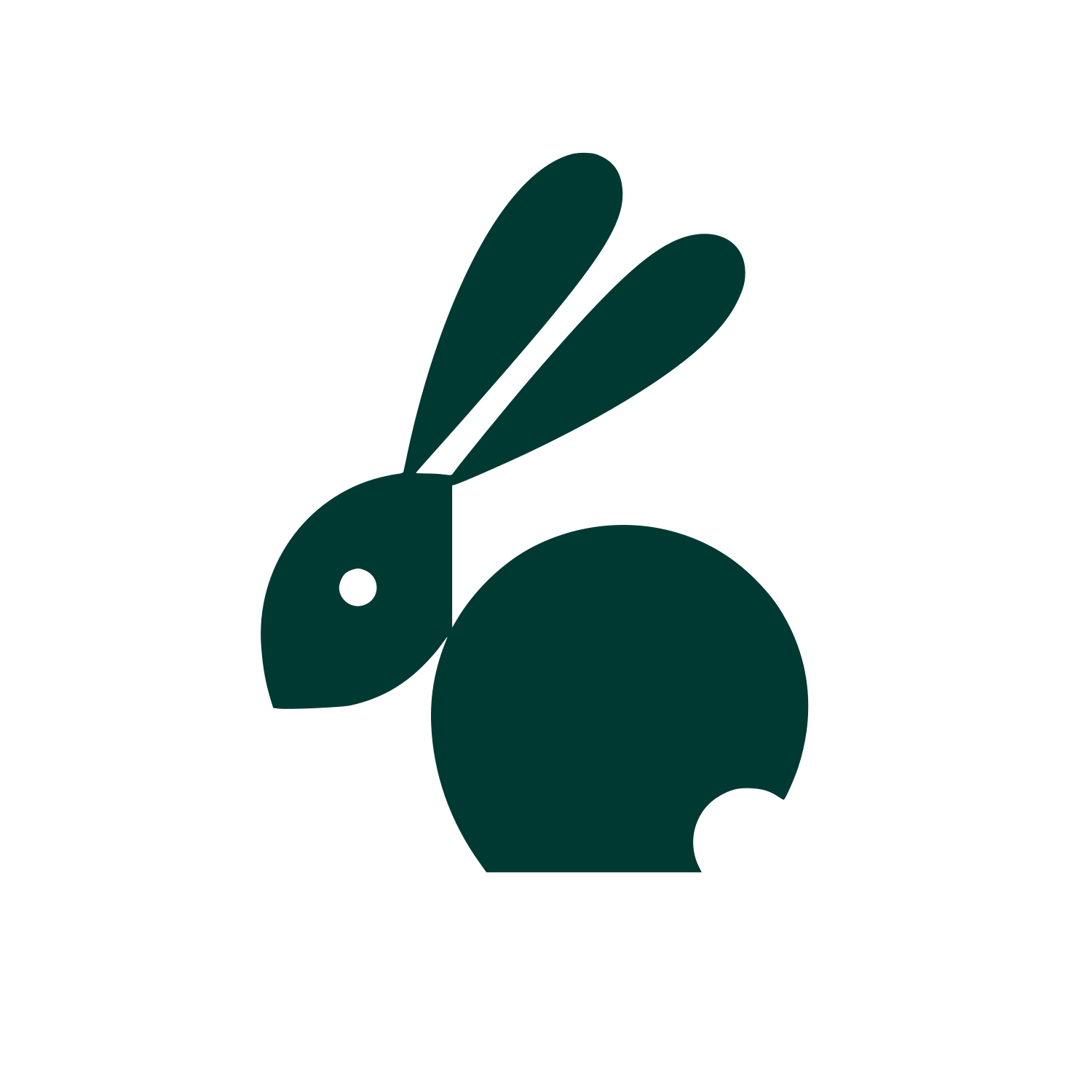Minimalist Rabbit Silhouette Logo #003932