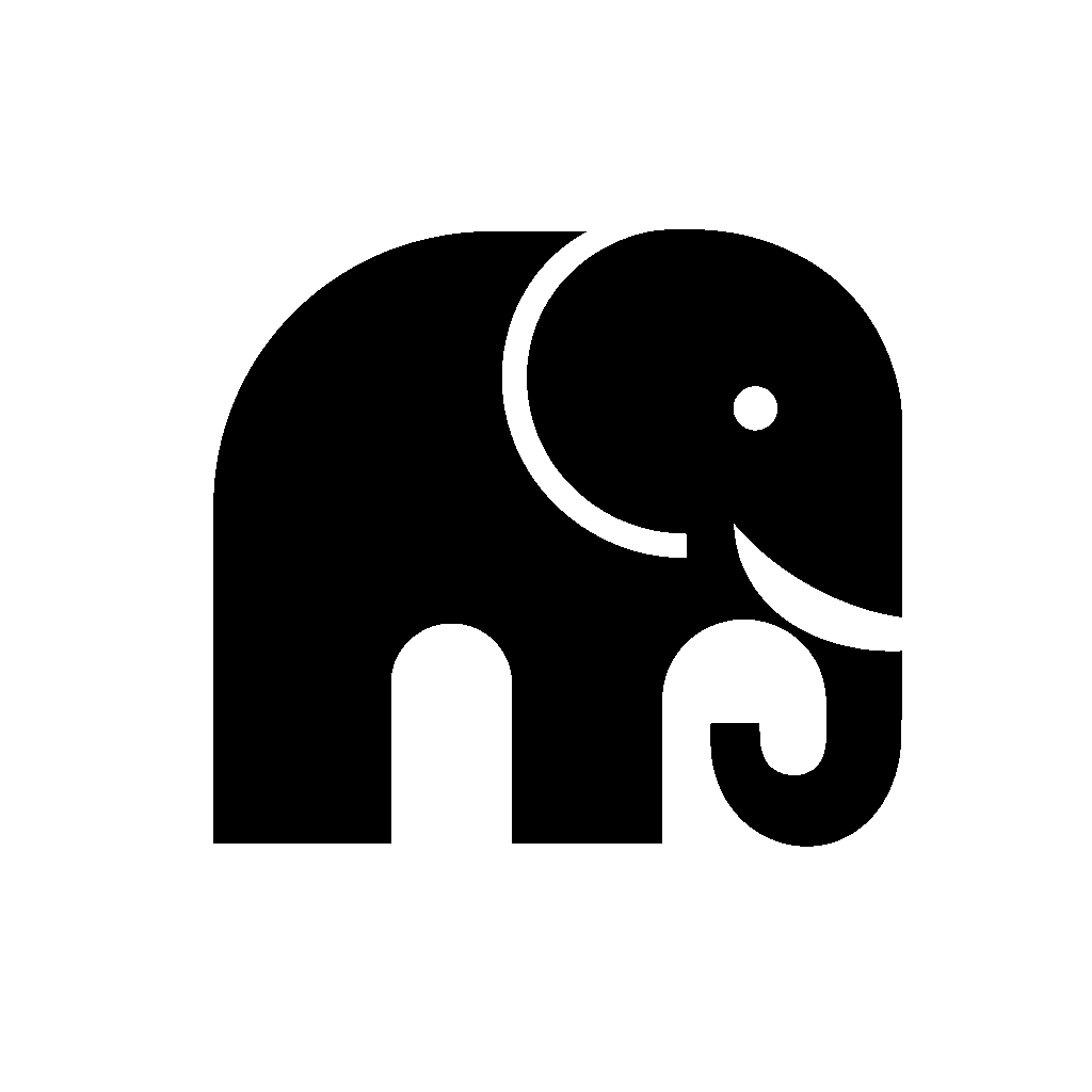 Minimalist Elephant Silhouette Logo