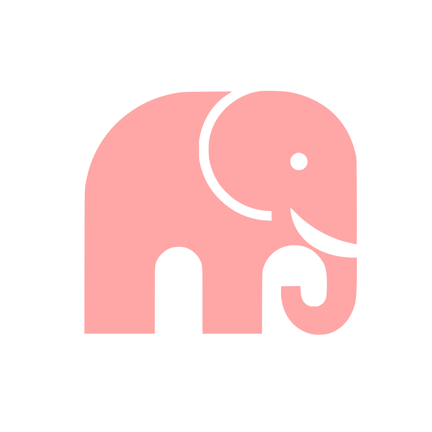 Minimalist Elephant Silhouette Logo #ffa6a6