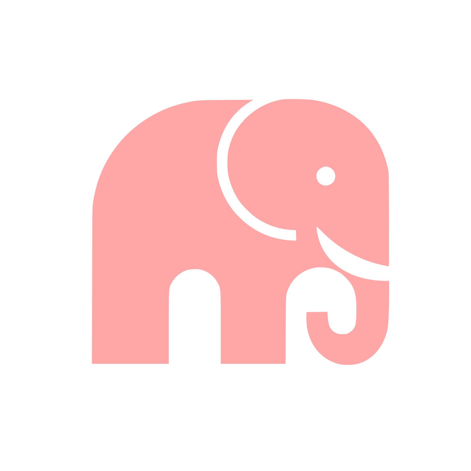 Minimalist Elephant Silhouette Logo #ffa6a6