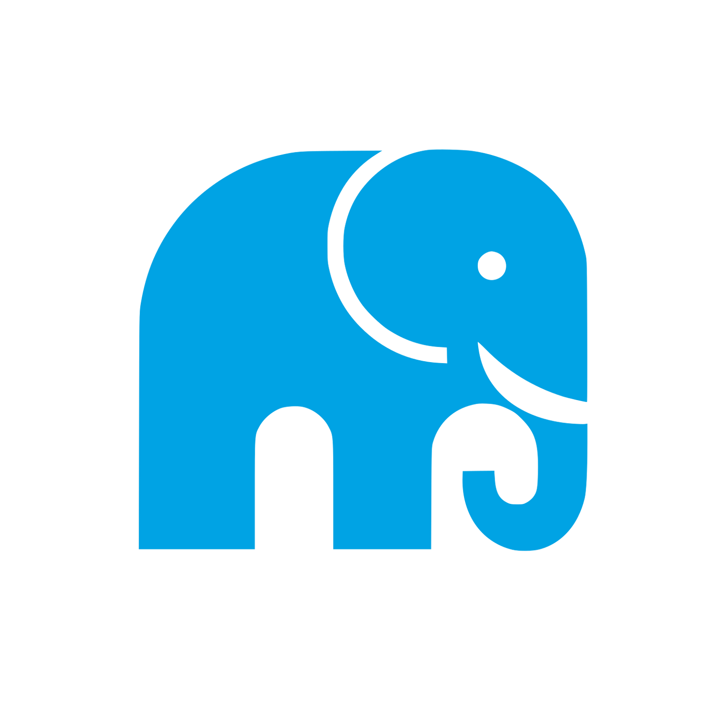 Minimalist Elephant Silhouette Logo #00a3e4