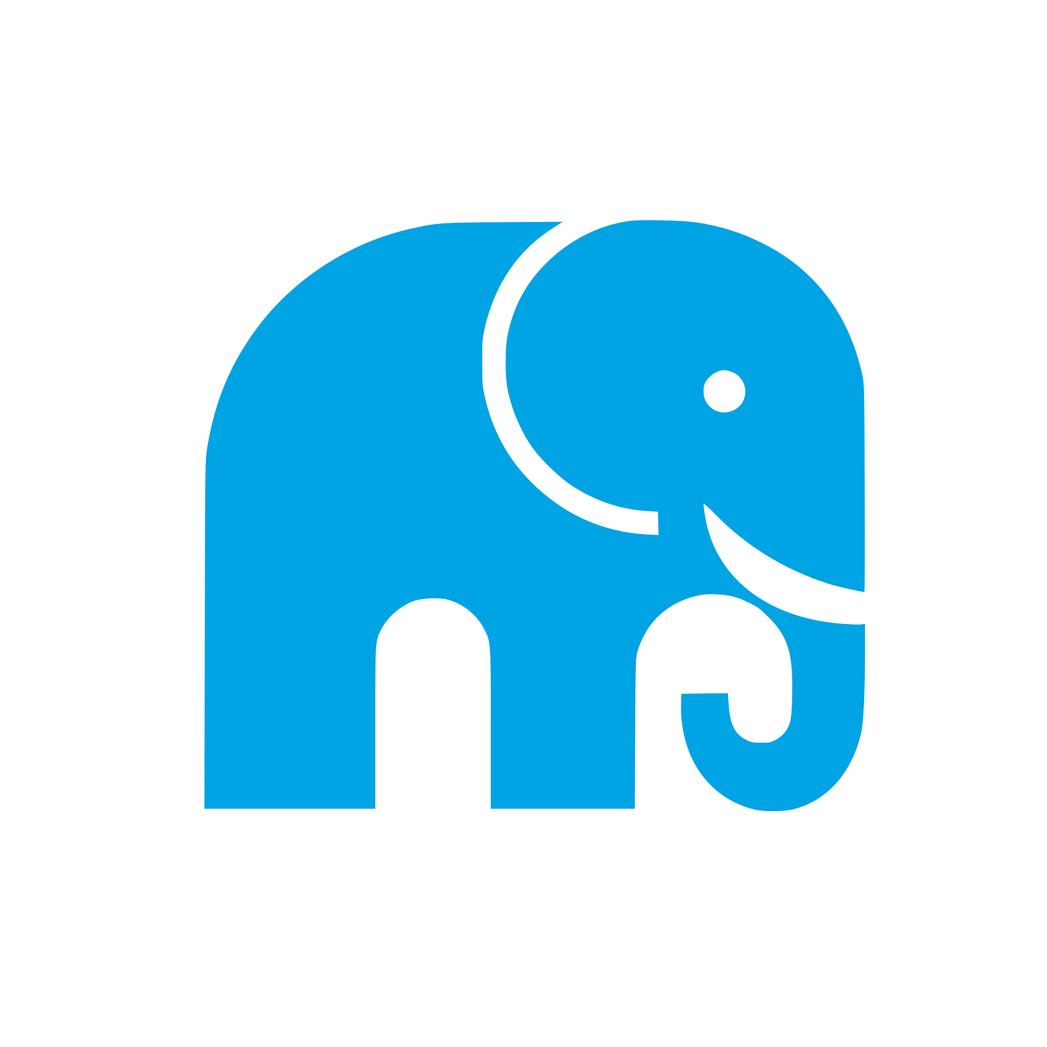 Minimalist Elephant Silhouette Logo #00a3e4