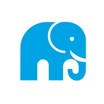 Minimalist Elephant Silhouette Logo #00a3e4