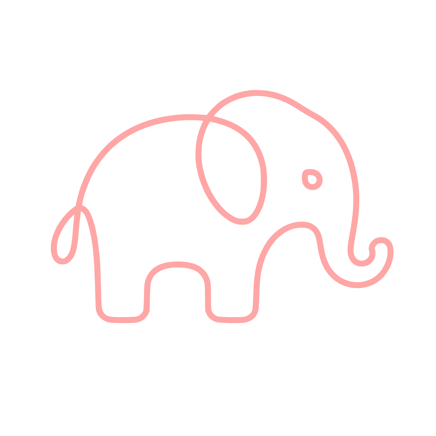 Outline Elephant Logo #ffa6a6