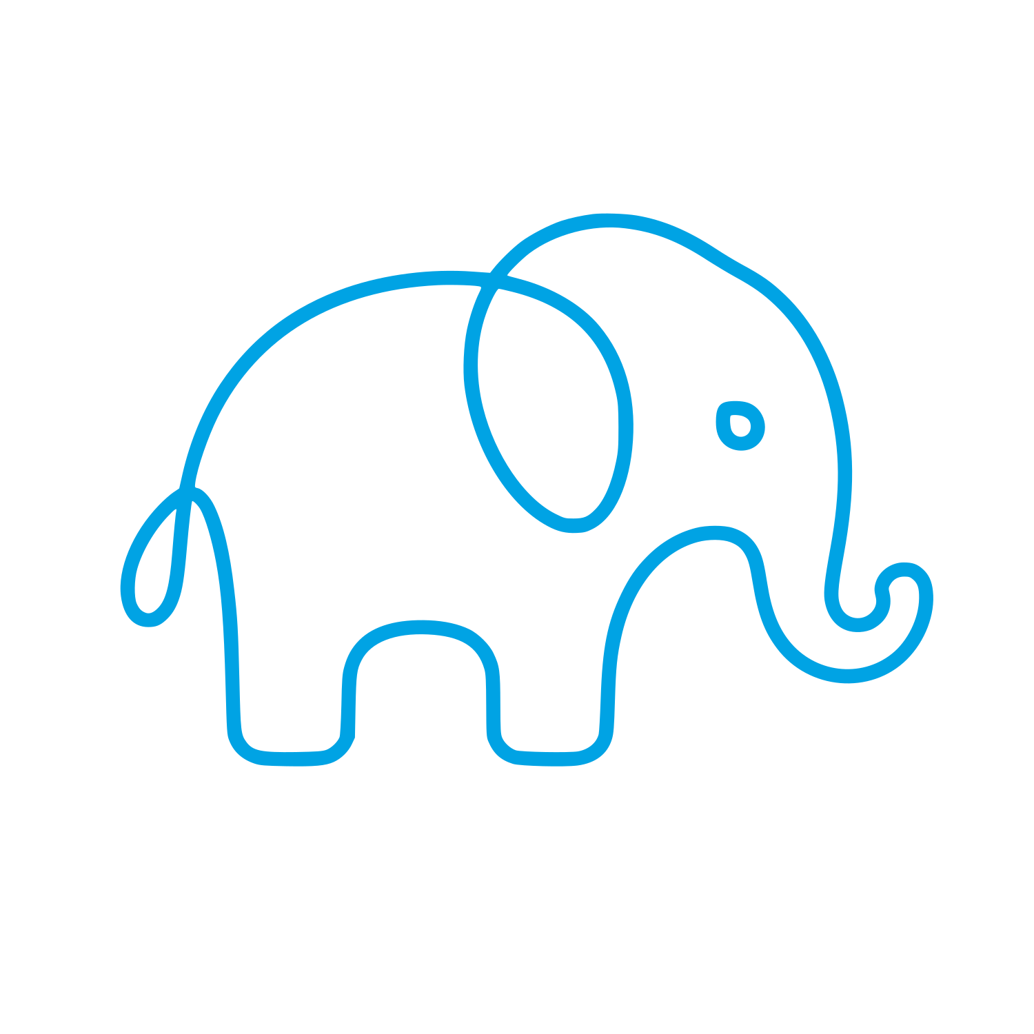 Outline Elephant Logo #00a3e4