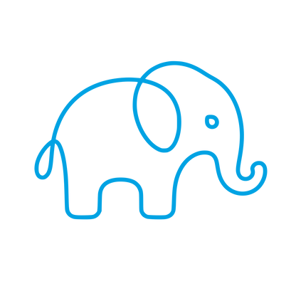 Outline Elephant Logo #00a3e4