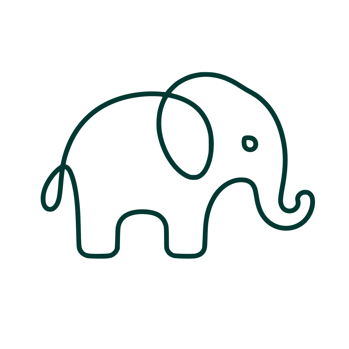 Outline Elephant Logo #003932
