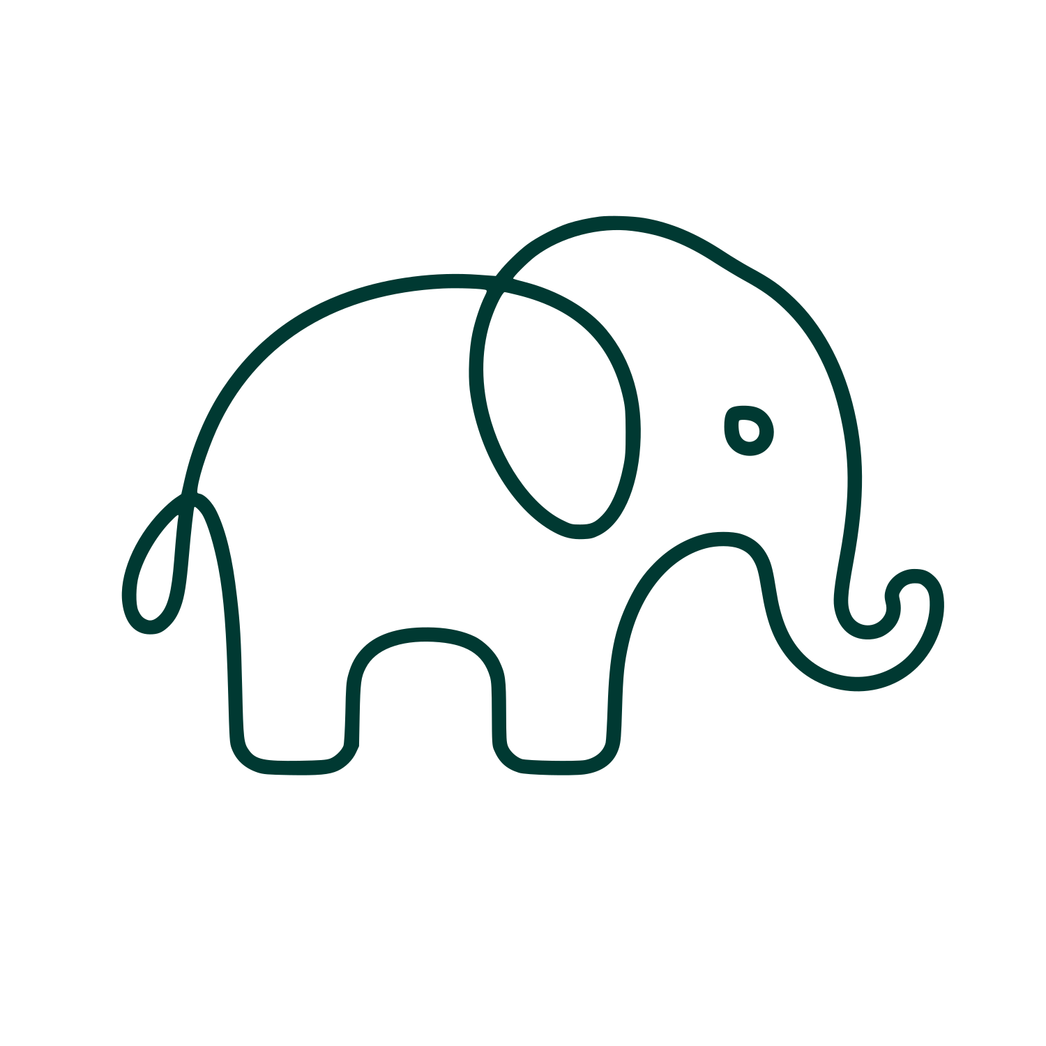 Outline Elephant Logo #003932