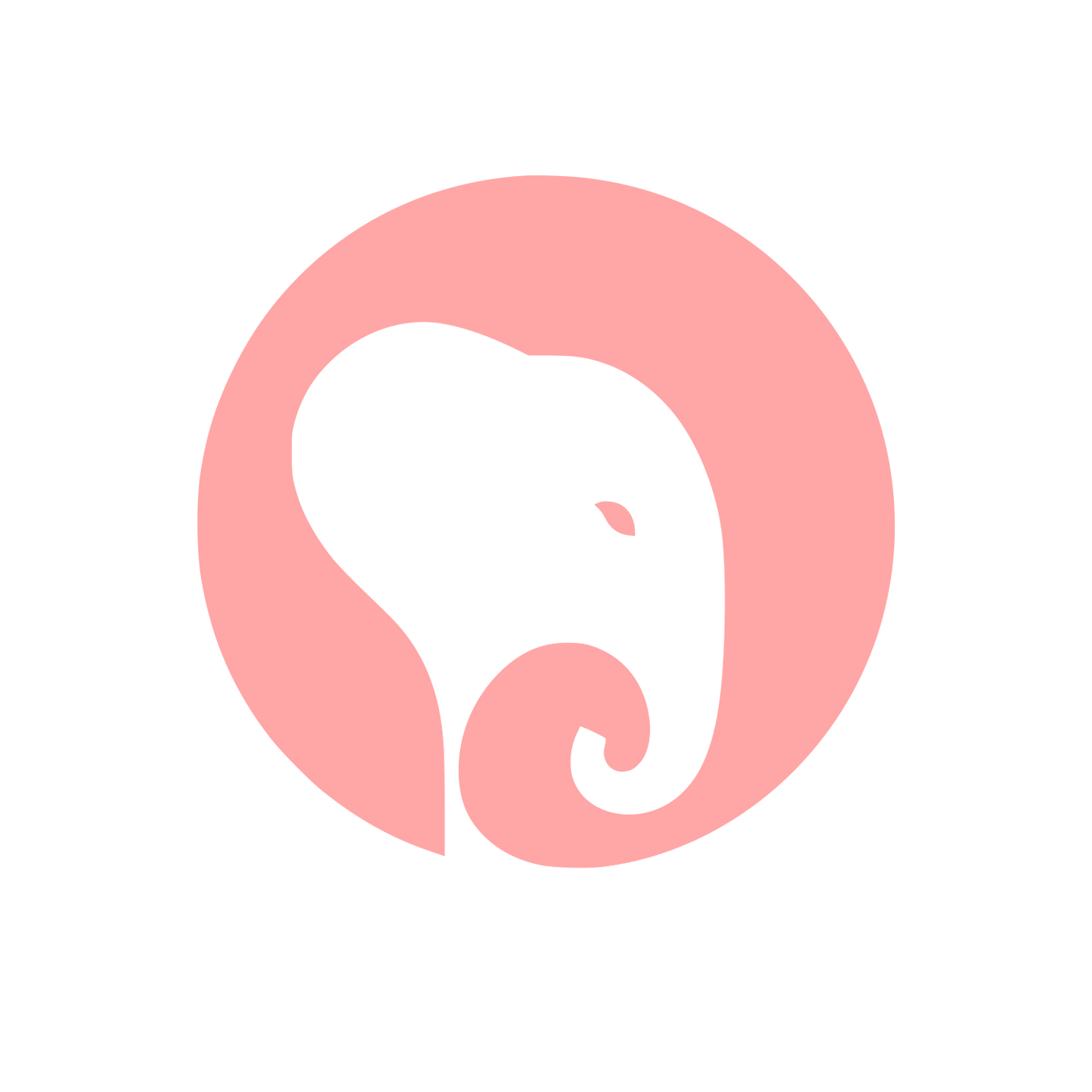 Elephant Head Circle Logo #ffa6a6